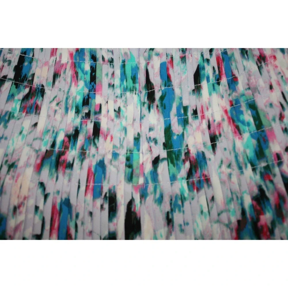 J.CREW Skirt Womens 4 Mulitcolor Tier Pleated Skater Mini Skirt Boho Fairy Paint